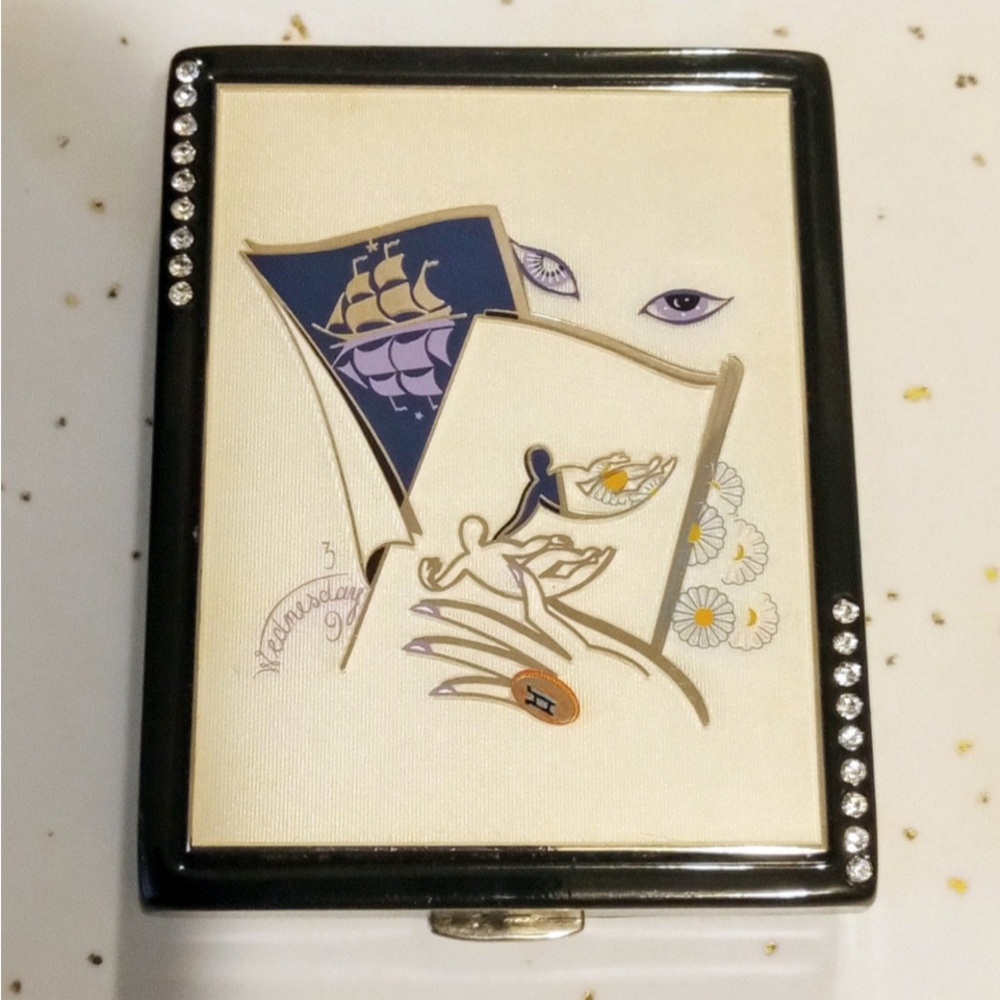 Vintage Gemini By Erte ~ Estee Lauder Horoscope Powder Compact